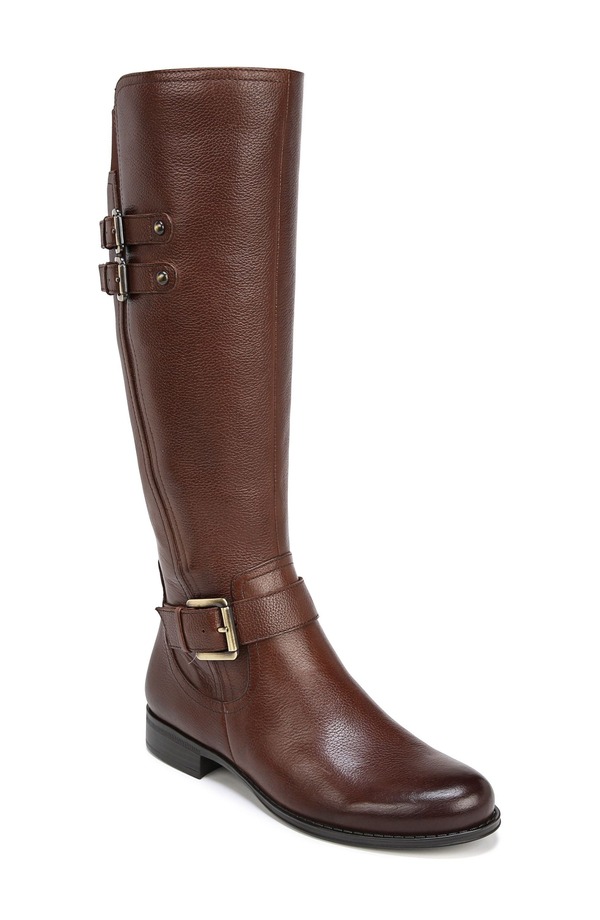 ナチュライザー レディース シューズ ブーツ・レインブーツ Naturalizer Jessie Knee High Riding Boot Chocolate Leather 黒茶