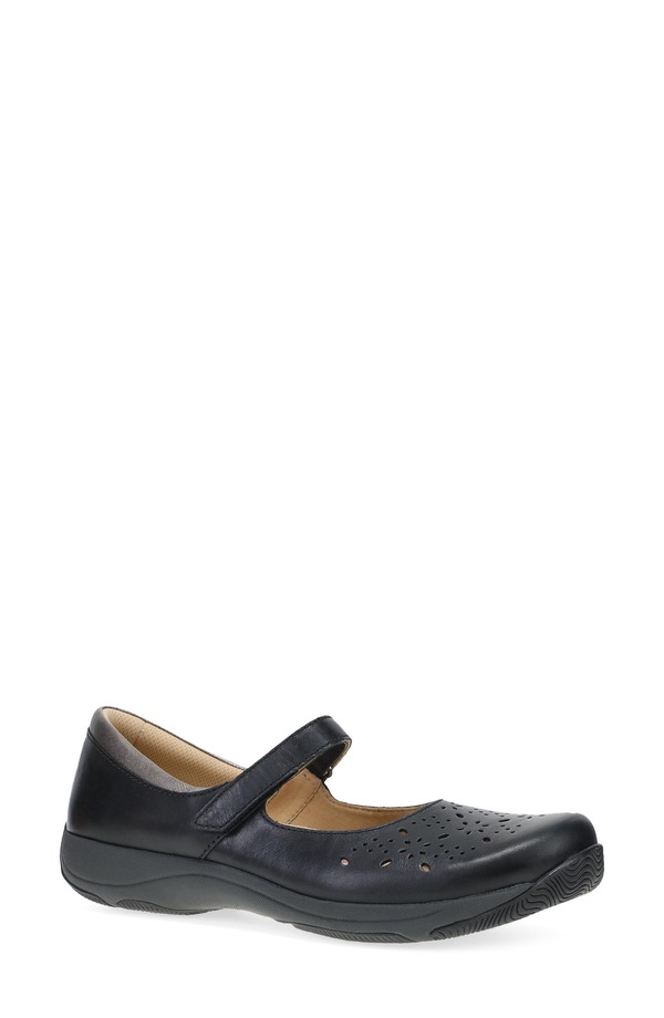ダンスコ レディース シューズ パンプス Dansko Stacy Wide Mary Jane Flat Black Waxy Burnished ブラック