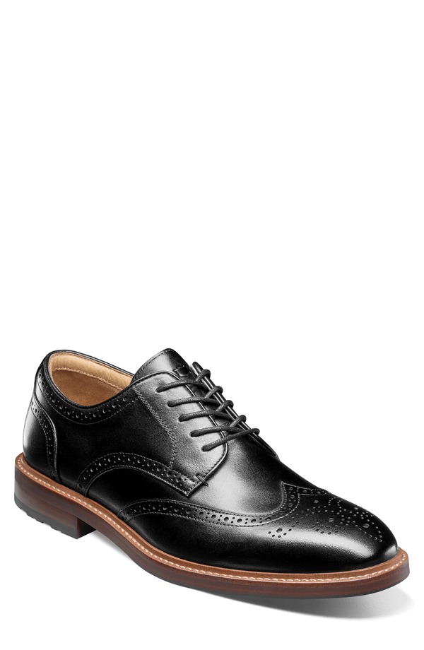 フローシャイム メンズ シューズ ウィングチップ Florsheim Anthem Wingtip Blucher Black ブラック｜ReVida 店 29,120円