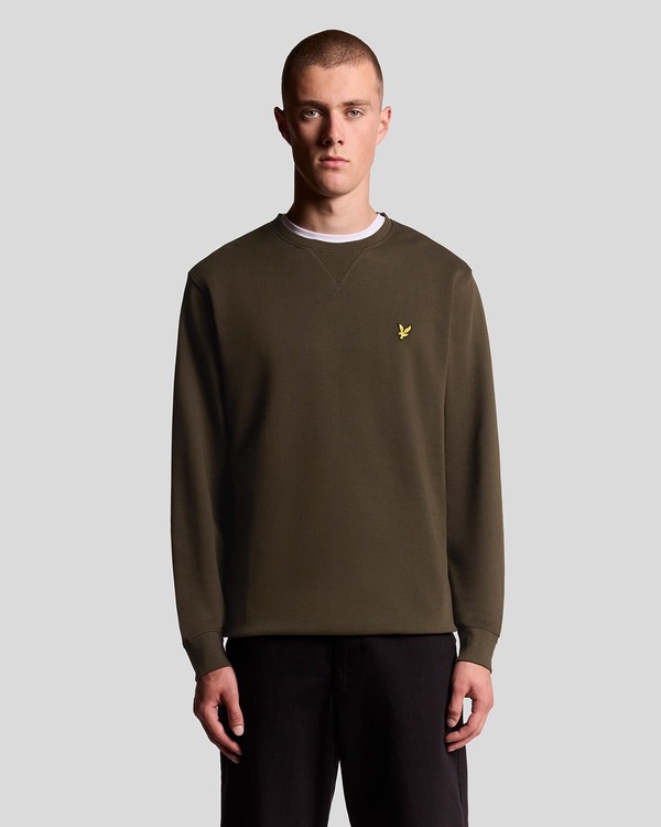 ライルアンドスコット メンズ アウター パーカー・スウェット クルーネック セーター Lyle & Scott Crew Neck Sweater Olive オリーブ｜ReVida 店