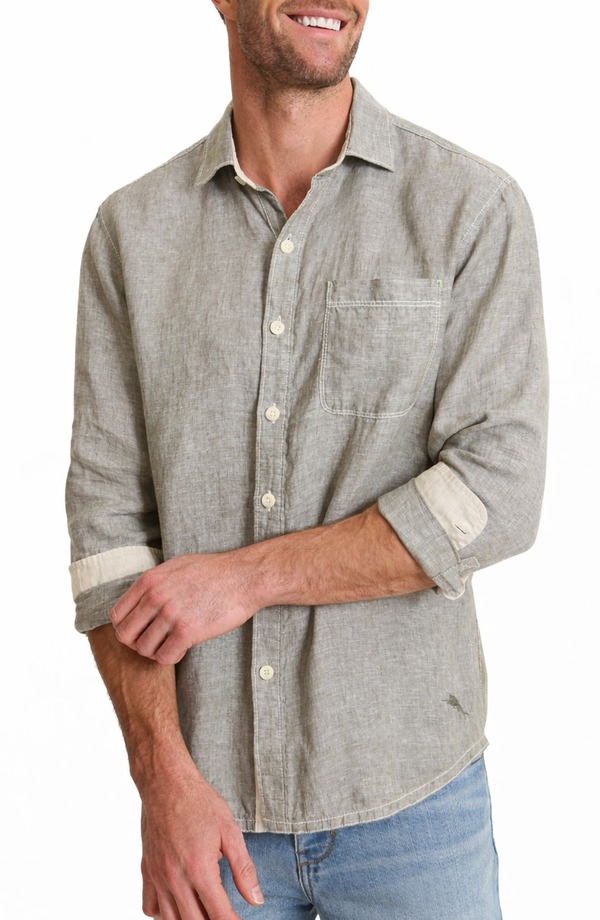 トッミーバハマ メンズ トップス プルオーバー リネン Tommy Bahama Paradise Breezer Linen Shirtea Leaf メンズファッション-カジュアルシャツ-トップス