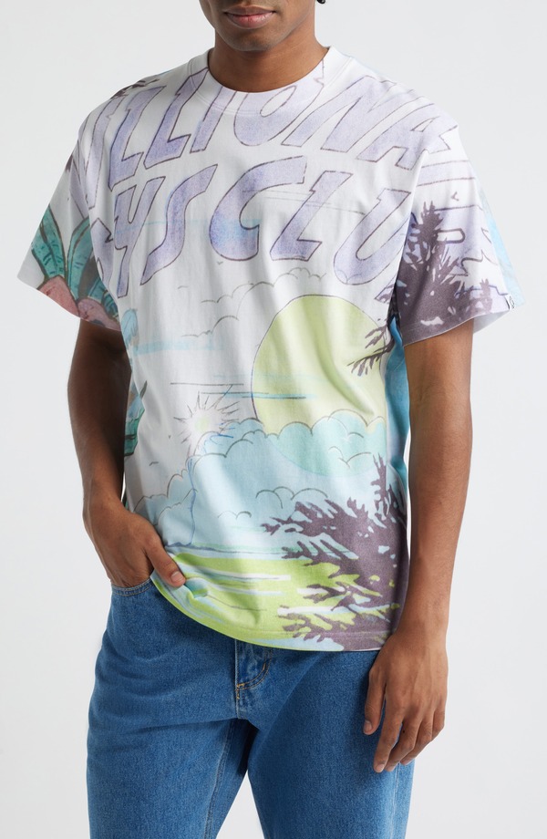 ビリオネアボーイズクラブ メンズ トップス Tシャツ グラフィック Billionaire Boys ClubB Sunrise Oversize Graphic T-Shirt White ホワイト