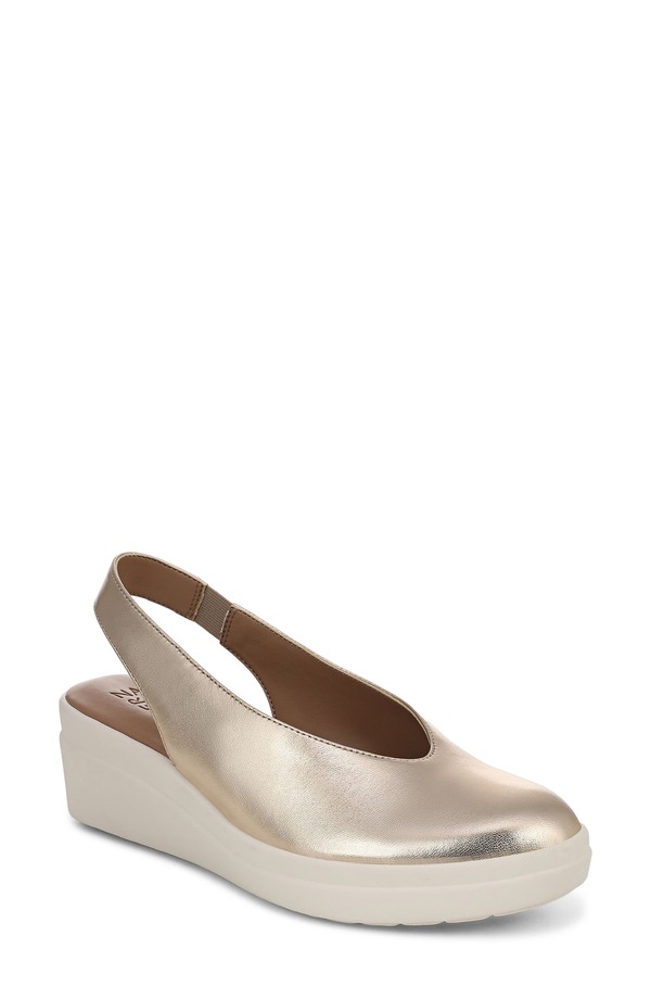 ナチュライザー レディース シューズ 踵 プラットホーム Naturalizer Sutton Slingback Platform Wedge Pump Light Champagne 三鞭酒