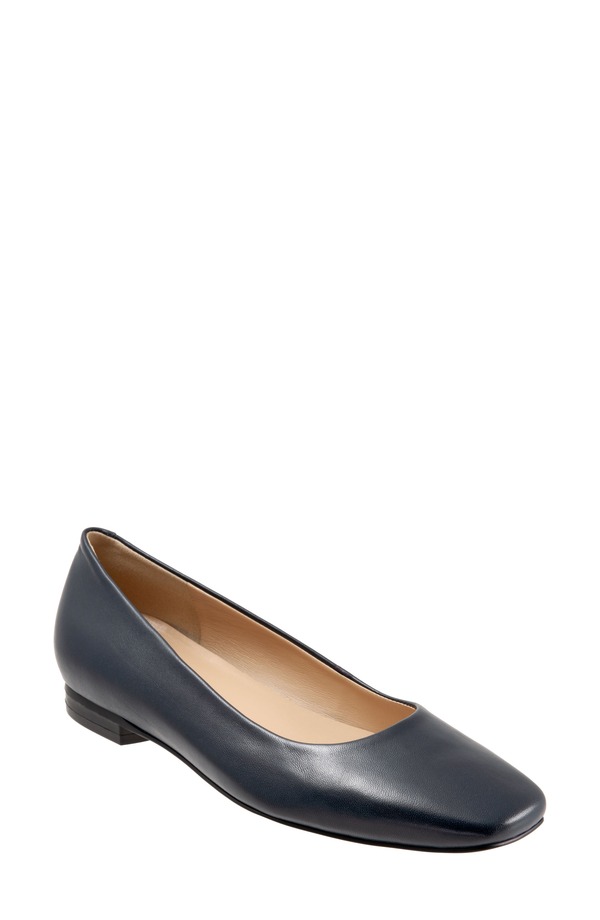 トロッターズ レディース シューズ パンプス Trotters Honor Flat - Multiple Widths Available Navy Leather ネイビー