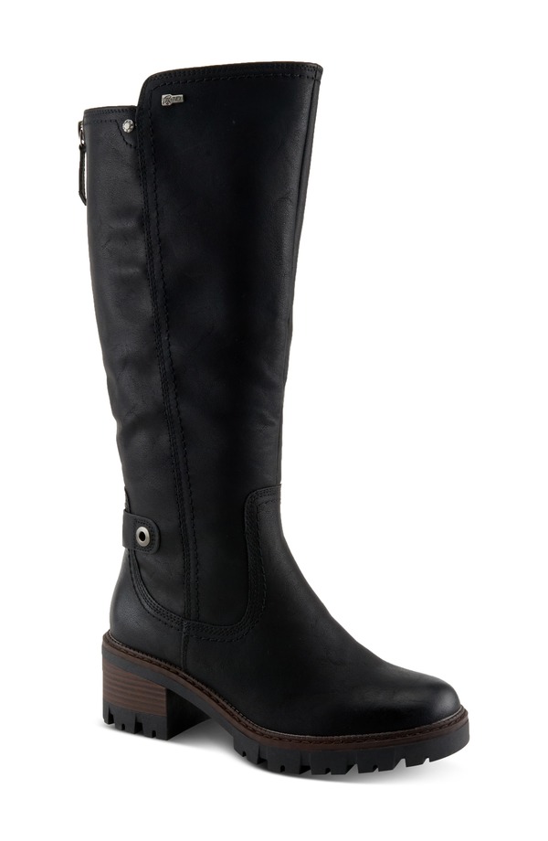 発条足取り レディース シューズ ブーツ・レインブーツ Spring Step Lexis Wateresistant Knee High Boot Black 黒いこと