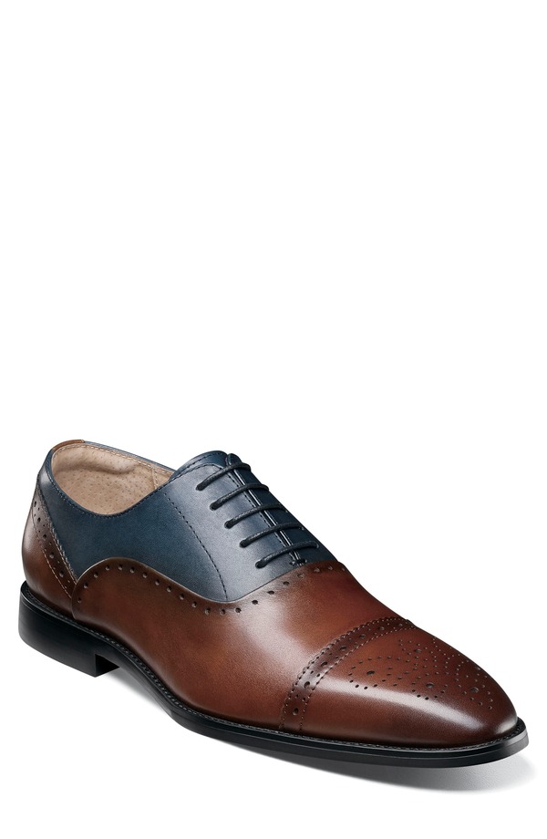 ステイシーアダムス メンズ シューズ オックスフォード キャップ Stacy Adams Reynolds Cap Toe Oxford Brown/ Navy ネイビー