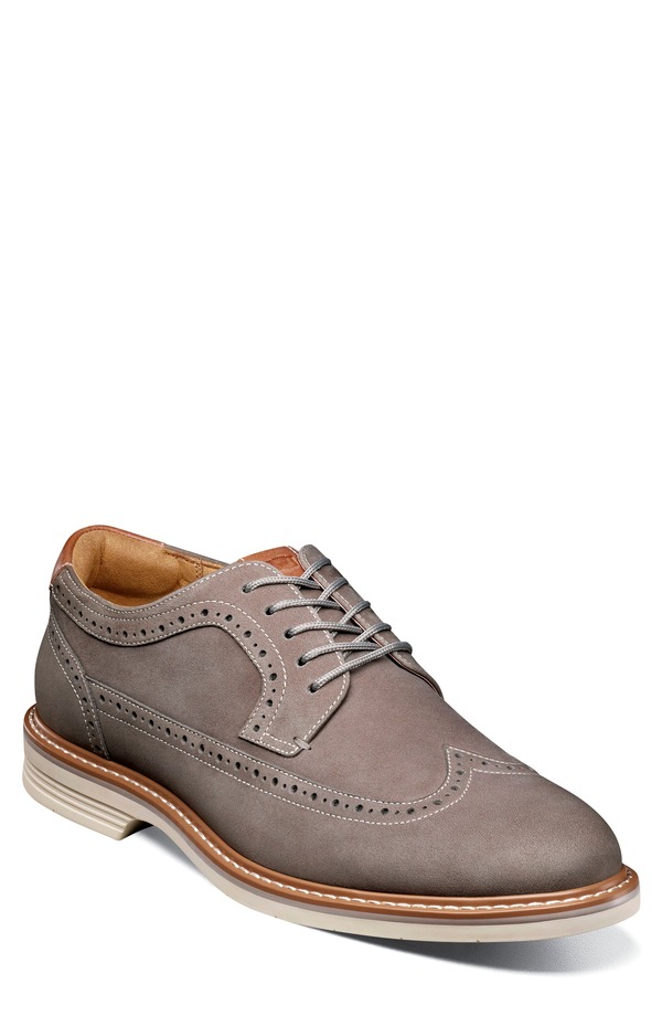 フローシャイム メンズ シューズ オックスフォード ウィングチップ Florsheim Norwalk Wingtip Oxford Grey グレー
