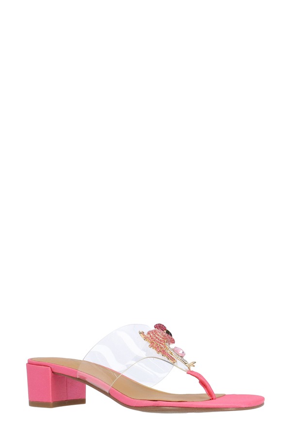 ジェイレニー レディース シューズ 踵 サンダル J. Rene Flami Slide Sandal Clear/ Pink サクラ色