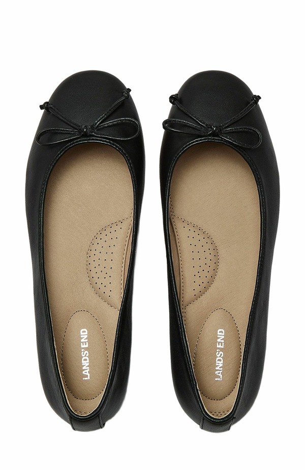 ランズエンド レディース シューズ パンプス レザー Lands' End Essentialeather Ballet Flats Black ブラック｜ReVida 店 21,360円