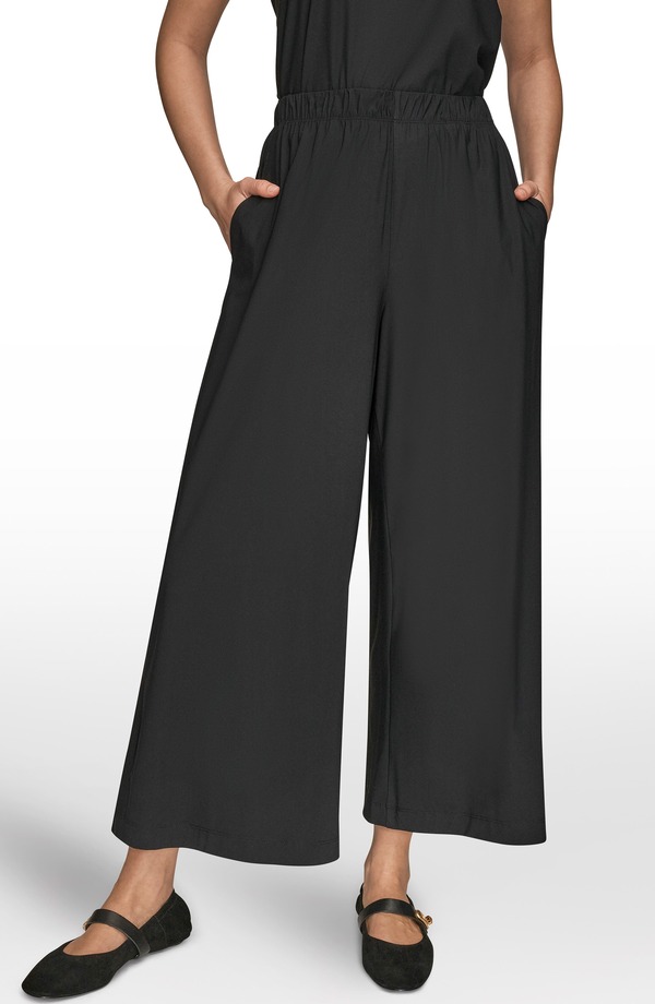 ダナ キャラン ニューヨーク レディース ボトムス レギンス ワイドレッグ パンツ Donna Karanew York Relaxed Wide Leg Pants Black ブラック