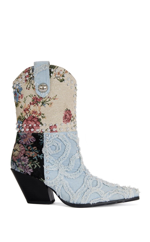 アザレア 一 レディース シューズ ブーツ・レインブーツ AZALEA WANG Akari Block Bootie Denimulti ジーンズ