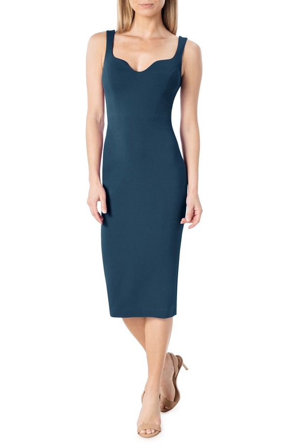 ドレスザポプレーション レディース トップス ワンピース ノースリーブ Dress the Population Sloane Sleevelessheath Dress Peacock Blue ブルー