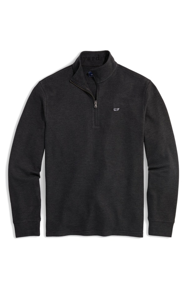 ヴァインヤードヴァインズ メンズ アウター パーカー・スウェット ハーフジップ vineyard vinesaltwater Stripe Quarter Zipullover Jet Black 黒いこと