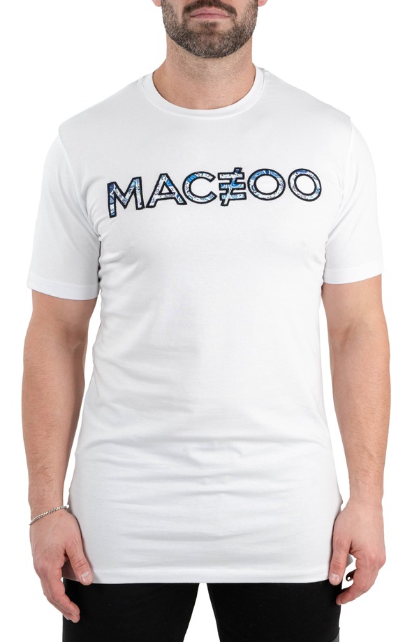 マセオ メンズ トップス Tシャツ コットン ロゴ グラフィック Maceoo Titan Logo Cotton Graphic T-Shirt White ホワイト