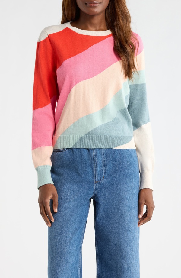 マリーン レイヤー レディース アウター パーカー・スウェット セーター コットン Marine Layer Wave Block Icon Cotton Sweater Wave｜ReVida 店