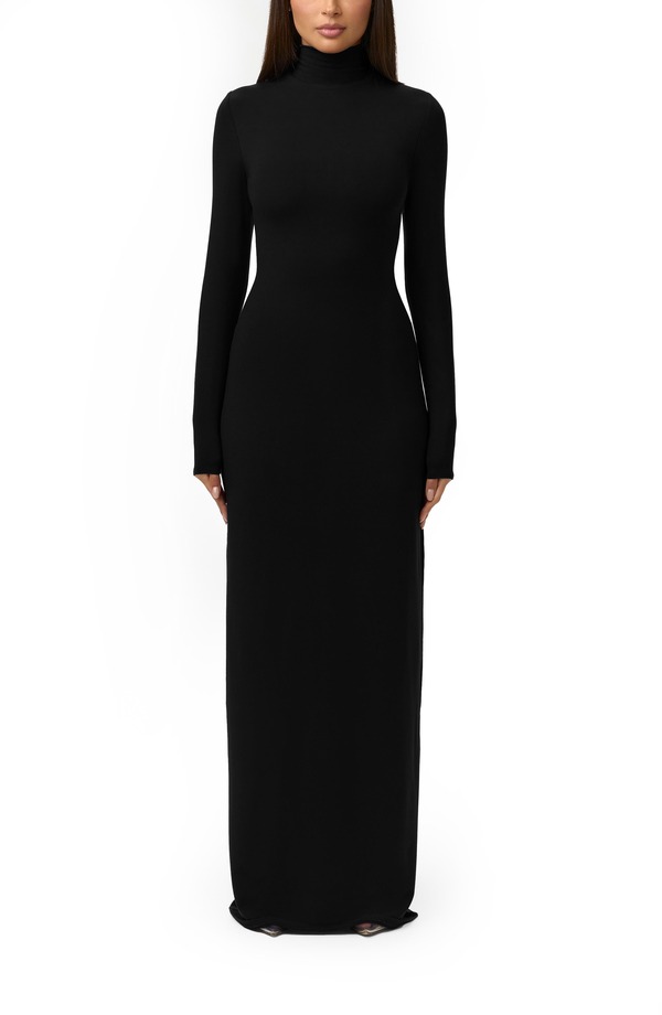 ネイキッドワードローブ レディース トップス ワンピース タートルネック マキシ Naked Wardrobe Butter Turtleneck Long Sleeve Maxi Dress Black ブラック｜ReVida 店