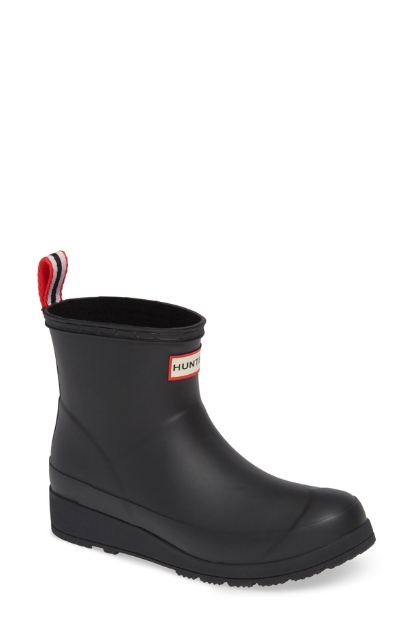 山立ち レディース シューズ ブーツ・レインブーツ Hunter Original Play Waterproof Rain Bootie Black 黒いこと