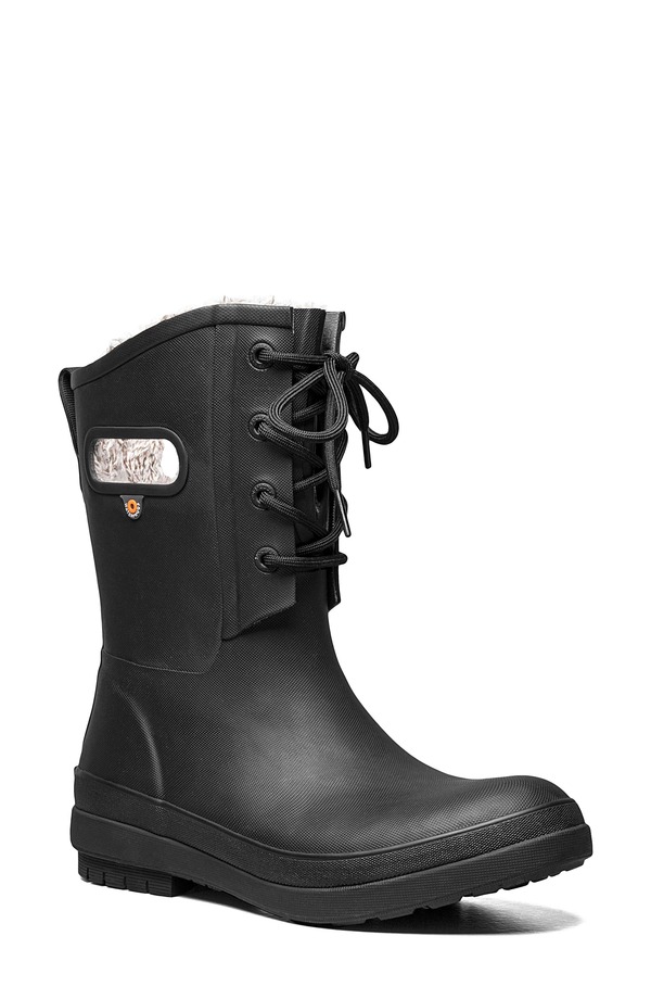 ボグス レディース シューズ ブーツ・レインブーツ スピード競技 Bogs Amanda II Lace-Up Waterproof Boot Black 黒いこと