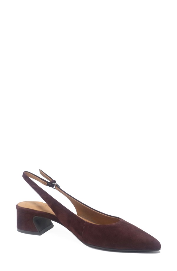 ジェントルソウルズ レディース シューズ ヒール Gentle Souls Georgia Slingback Pointed Toe Pump Burgundy Suede バーガンディ