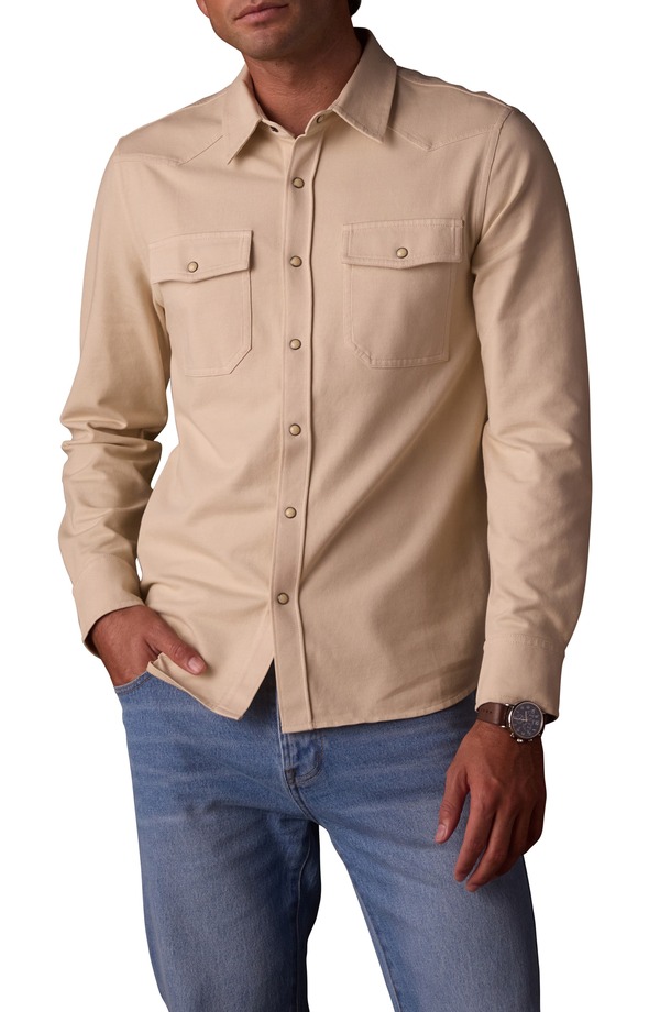 並大抵ブランド名 メンズ トップス プルオーバー 綿織物 The Normal Brand Tentoma Cotton Stretch Twill Snap-Up Western Shirt Bone トップス-メンズファッション-カジュアルシャツ