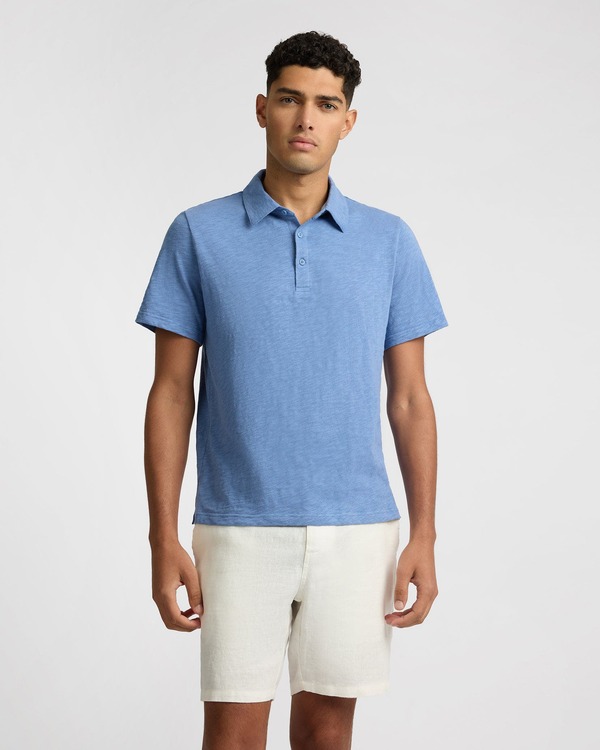 オニア メンズ トップス ポロシャツ Onia Heavyweight Slub Polo Indigo インディゴ