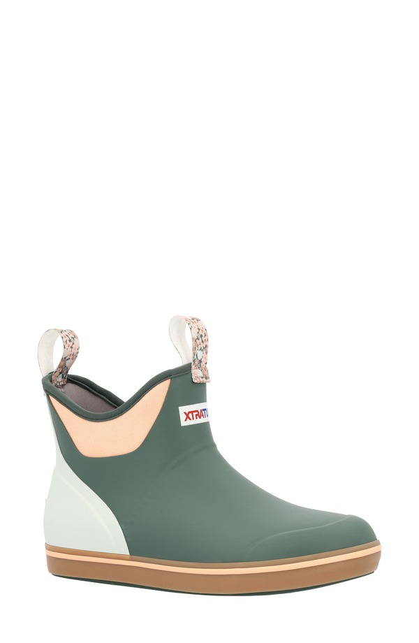 エクストラタフ レディース シューズ ブーツ・レインブーツ アンクル XTRATUF Waterproof Ankle Deck Boot Garden Green 緑であること