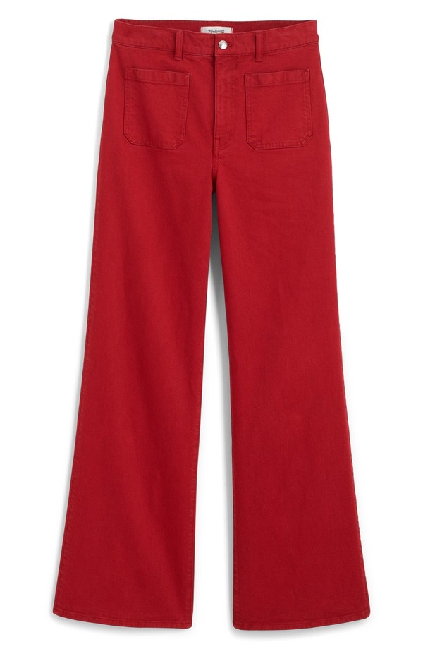メイドウェル レディース ボトムス レギンス ワイドレッグ パンツ Madewell Themmy Patch Pocket Wide Leg Pants Cherry