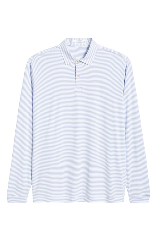 ピーター・ミラー メンズ トップス ポロシャツ Peter Millar Featherweight Stripe Long Sleeve Performance Polo White ホワイト