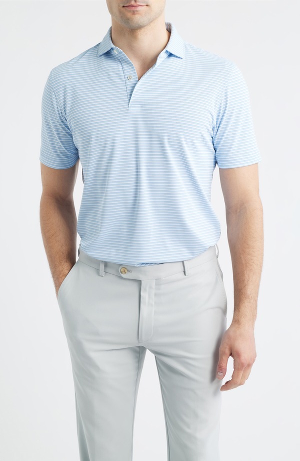 ピーター・ミラー メンズ トップス ポロシャツ Peter Millar Tempo Performance Piqu Golf Polo Blue Frost ブルー 27,232円