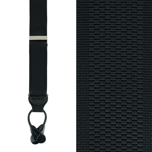 トラファルガー メンズ アクセサリー ベルトール Trafalgar Big & Tall Classic Stretch Button End Suspenders Black ブラック｜ReVida 店