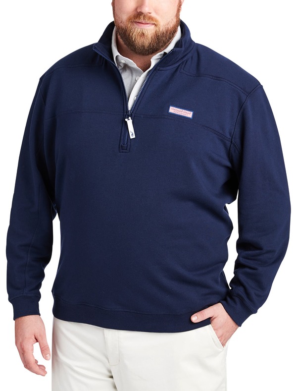 ヴァインヤードヴァインズ メンズ アウター パーカー・スウェットール シャツ vineyard vines Big & Tall 1/4-Zip Collegiate Shep Shirt Vineyard Nvy