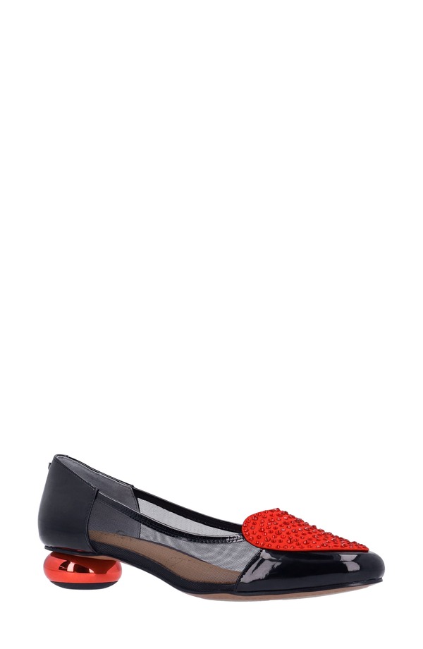 ジェイレニー レディース シューズ 踵 J. Rene Jooliete Almond Toe Pump Black/ Red 黒いこと