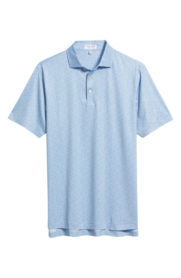 ピーター・ミラー メンズ トップス ポロシャツ プリント ジャージー Peter Millar Barrier Microprint Performance Jersey Polo Stream Blue ブルー