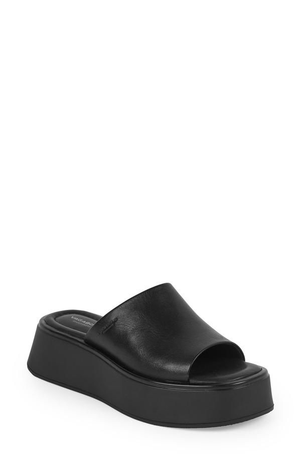 ヴァガボンド レディース シューズ サンダル Vagabond Shoemakers Courtney Flatform Slide Sandal Black ブラック｜ReVida 店