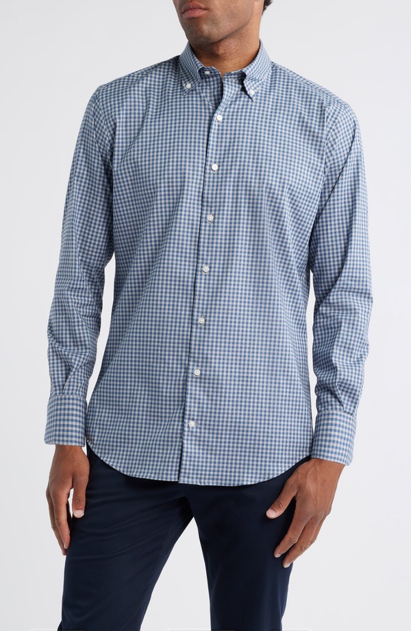 ピーター・ミラー メンズ トップス シャツ ダウン Peter Millar Crown Light Plaid Button-Down Shirt Gale Grey グレー