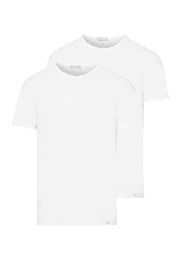 ハンロ メンズ トップス Tシャツ クルーネック コットン Hanro Cotton Essentials 2-Pack Crew Neck Cotton T-Shirts White ホワイト