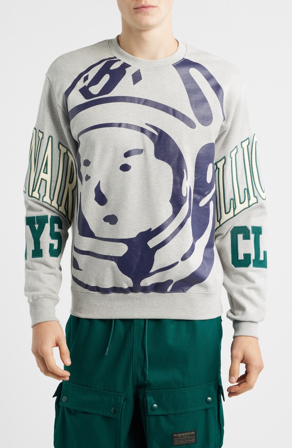 ビリオネアボーイズクラブ メンズ アウター パーカー・スウェット シャツ コットン Billionaire Boys ClubBig Face Helmet Head Cotton Sweatshirt Heather Grey グレー