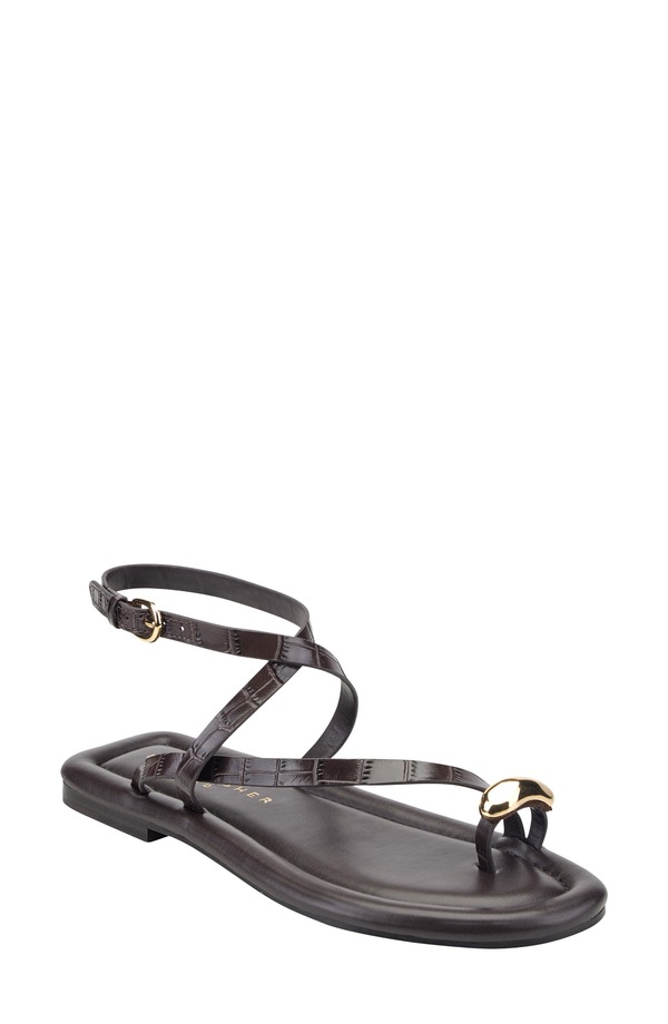 マーク・フィッシャー レディース シューズ サンダル Marc Fisher LTD Gynnie Strappy Sandal Dark Brown ブラウン