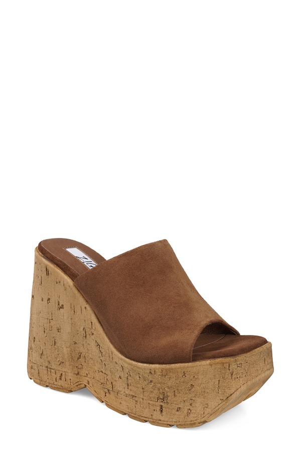 ジジ レディース シューズ 踵 プラットホーム サンダル ZIGI Zhamira Platform Wedge Sandal Cognac Suede