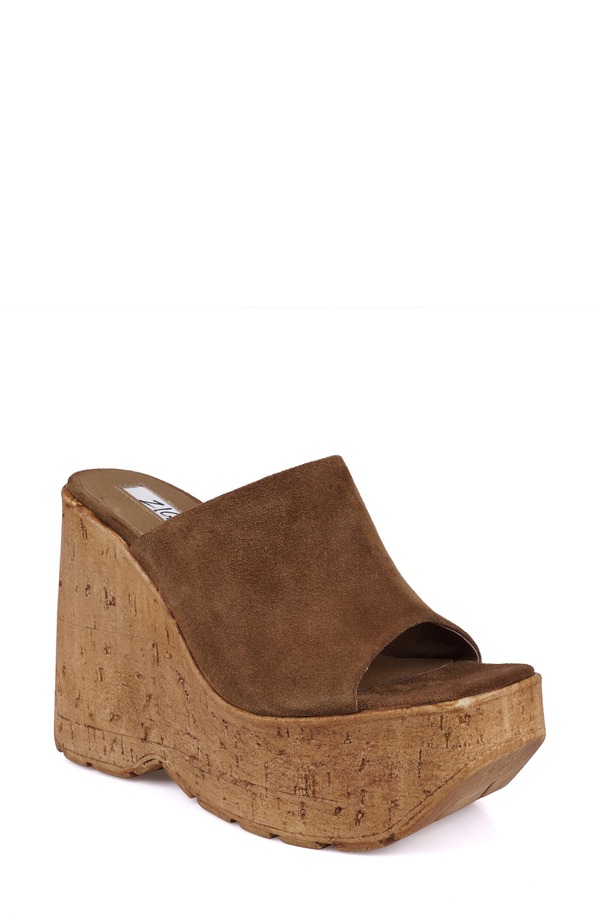 ジジ レディース シューズ 踵 プラットホーム サンダル ZIGI Zhamira Platform Wedge Sandal Tan Leather タン