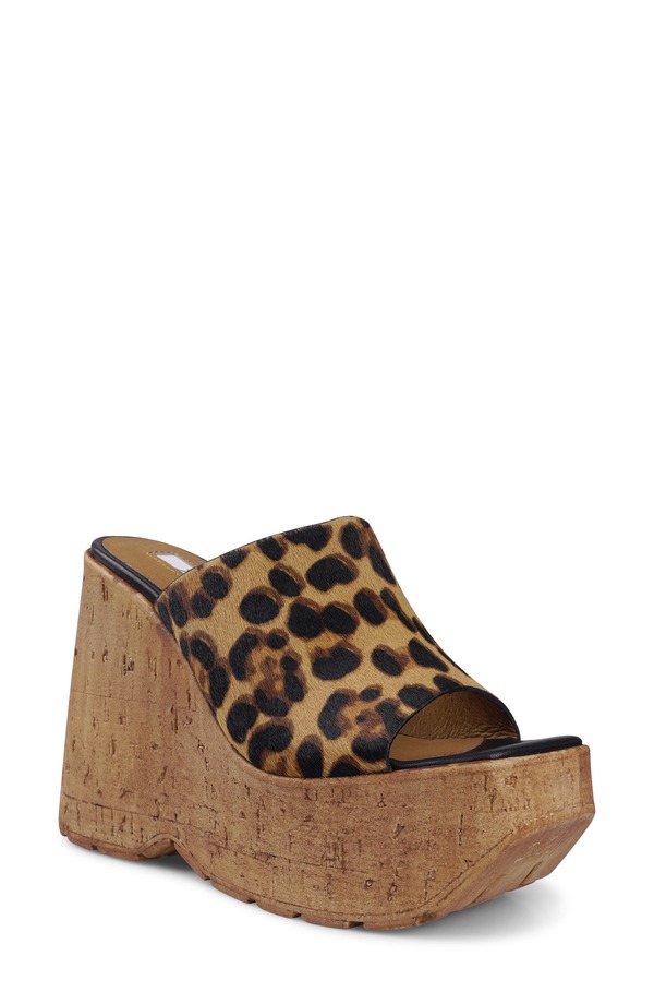 ジジ レディース シューズ 踵 プラットホーム サンダル ZIGI Zhamira Platform Wedge Sandal Tan Leopard Print タン