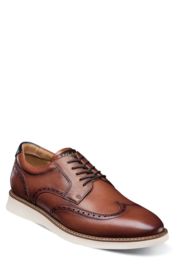 フローシャイム メンズ シューズ ウィングチップ ダービー Florsheim Launch Wingtip Derby Cognac Multi マルチカラー|ReVida 店