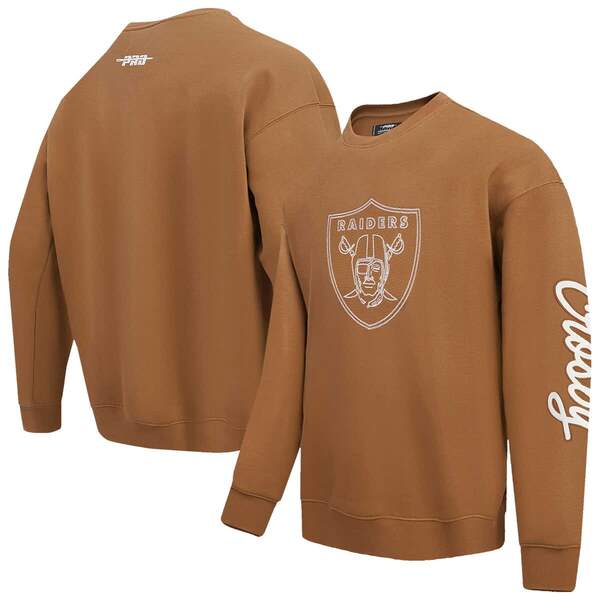 プロスタンダード メンズ トップス Tシャツ クルーネック スウェット Men Pro Standard Maxx Crosby Brown Las Vegas Raiders Pullover Crewneck Sweatshirt Brown ブラウン