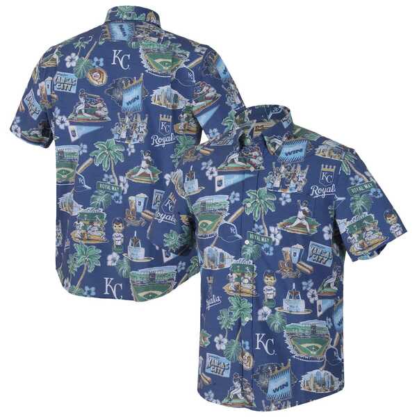 レインスプーナー メンズ トップス シャツ ダウン Men'sReyn Spooneroyal Kansas City Royalscenic Tri-Blend Button-Down Shirt Royal｜ReVida 店