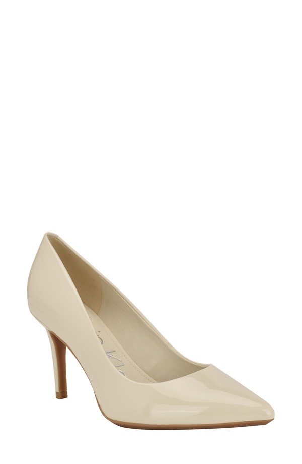 カルバンクライン レディース シューズ 踵 Calvin Klein Gayle Pump Ivory Patent 象牙色