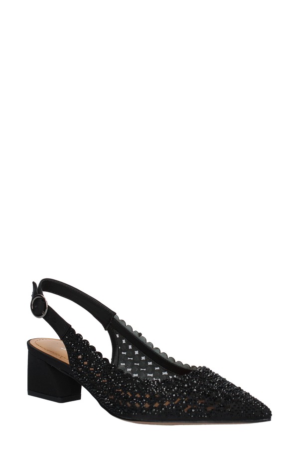 ジェイレニー レディース シューズ 踵 J. Rene Pranil Pointed Toe Slingback Pump Black 黒いこと