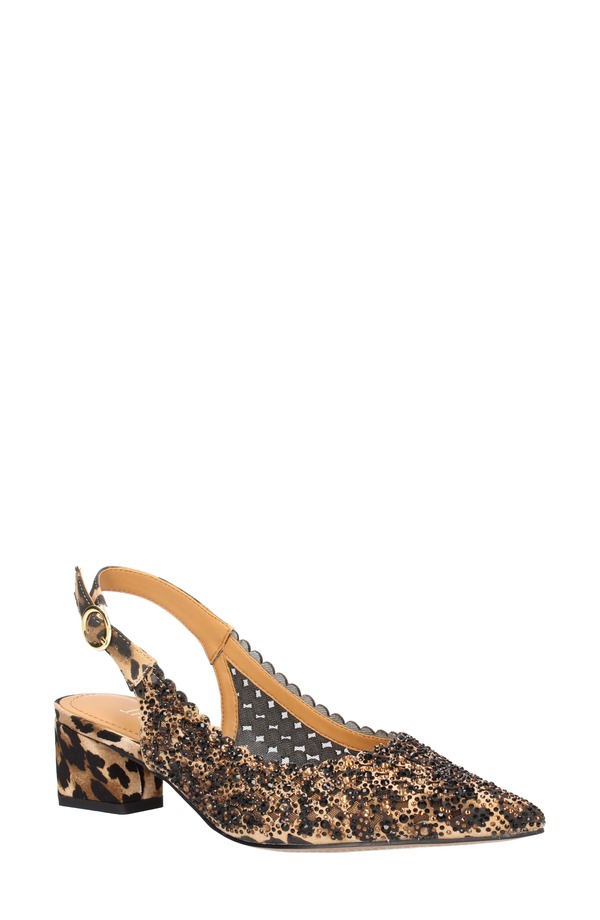 ジェイレニー レディース シューズ 踵 J. Rene Pranil Pointed Toe Slingback Pump Brown/ Black 黒いこと