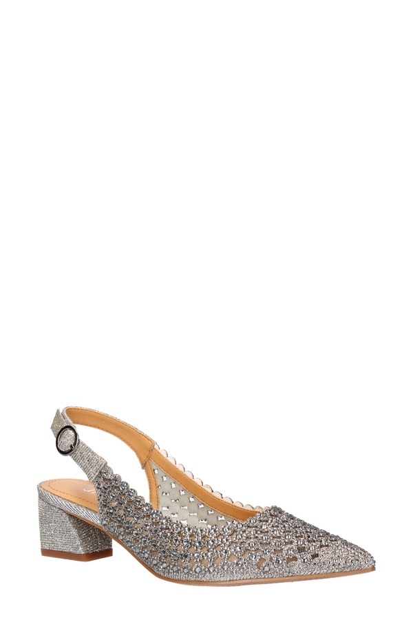 ジェイレニー レディース シューズ 踵 J. Rene Pranil Pointed Toe Slingback Pumpewter ピューター