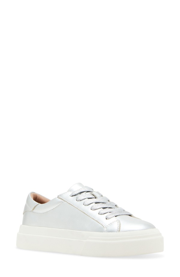 金髪 レディース シューズ スニーカー Blondo Venna Waterproof Sneaker Silver Lea しろがね色