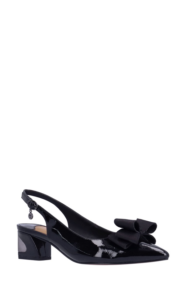 ジェイレニー レディース シューズ 踵 J. Rene Kimma Slingback Pointed Toe Pump Black 黒いこと
